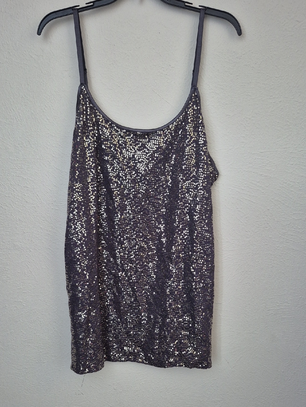 Heart Hips Gray With Gold Sequin Tank Top